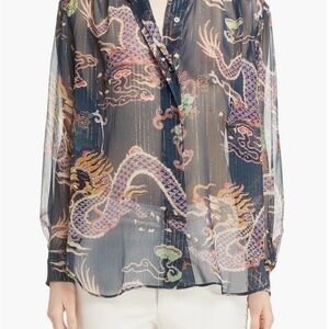 ISABEL MARANT DAWS DRAGON SILK SHIRT
